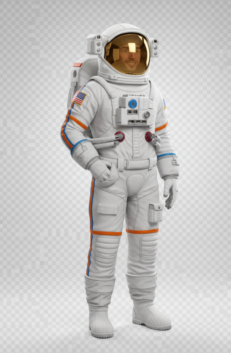 Avatar astronauta con fondo