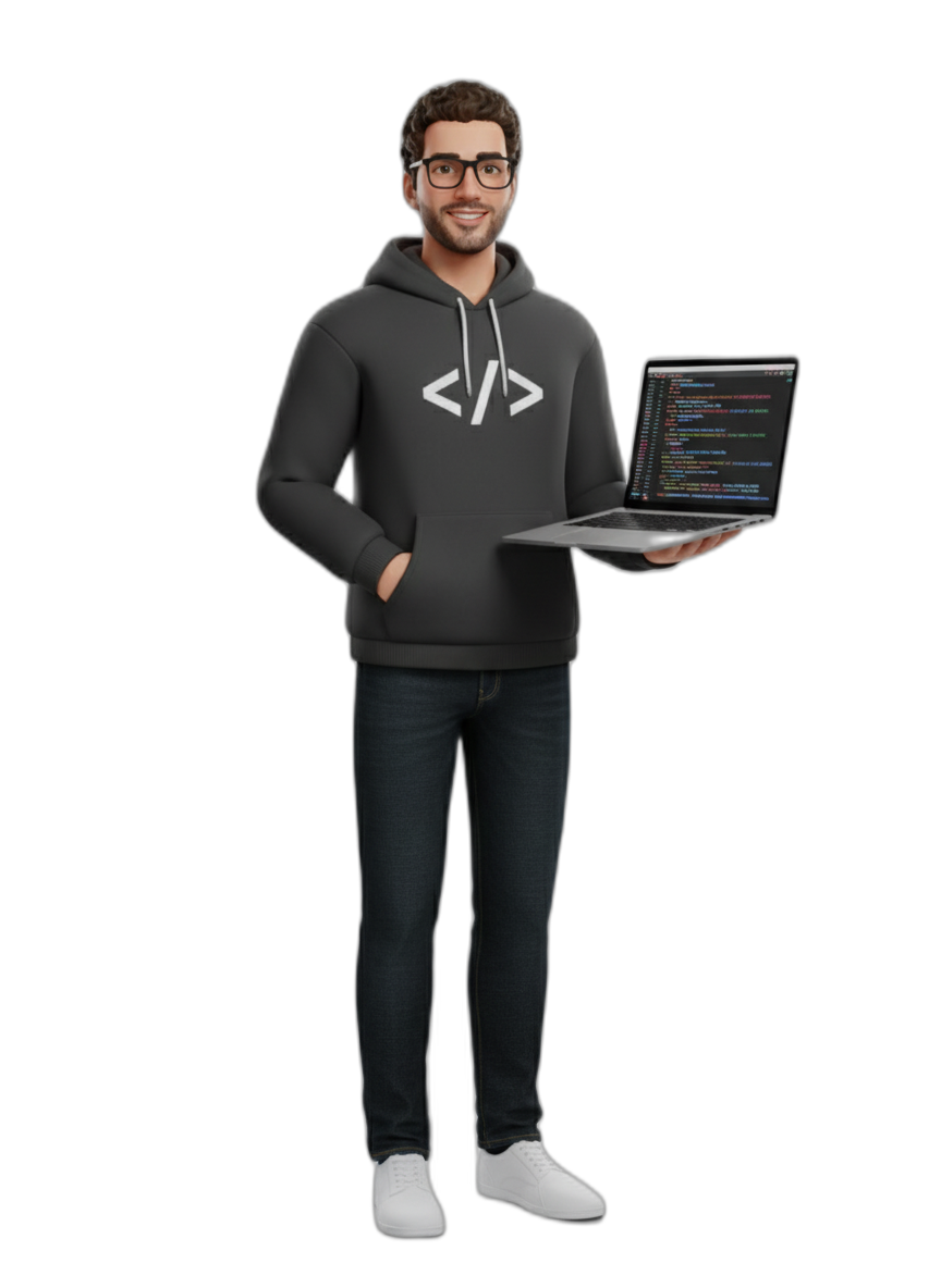 Avatar programador con fondo