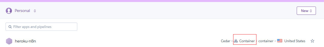 Configuración del stack container en Heroku